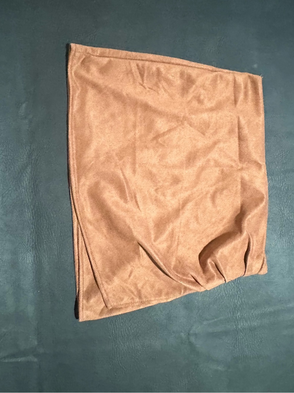 SHEIN Tan Suede-Look Mini Skirt